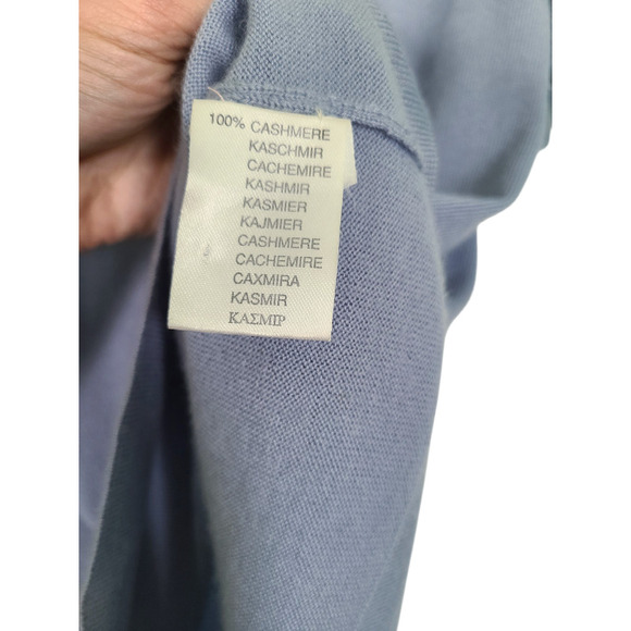 Burberry London 100% Cashmere Lightweight Short Sleeve Top Size Large FLAWED - Picture 5 of 8